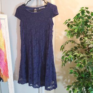 Navy Lace Baby Doll Dress